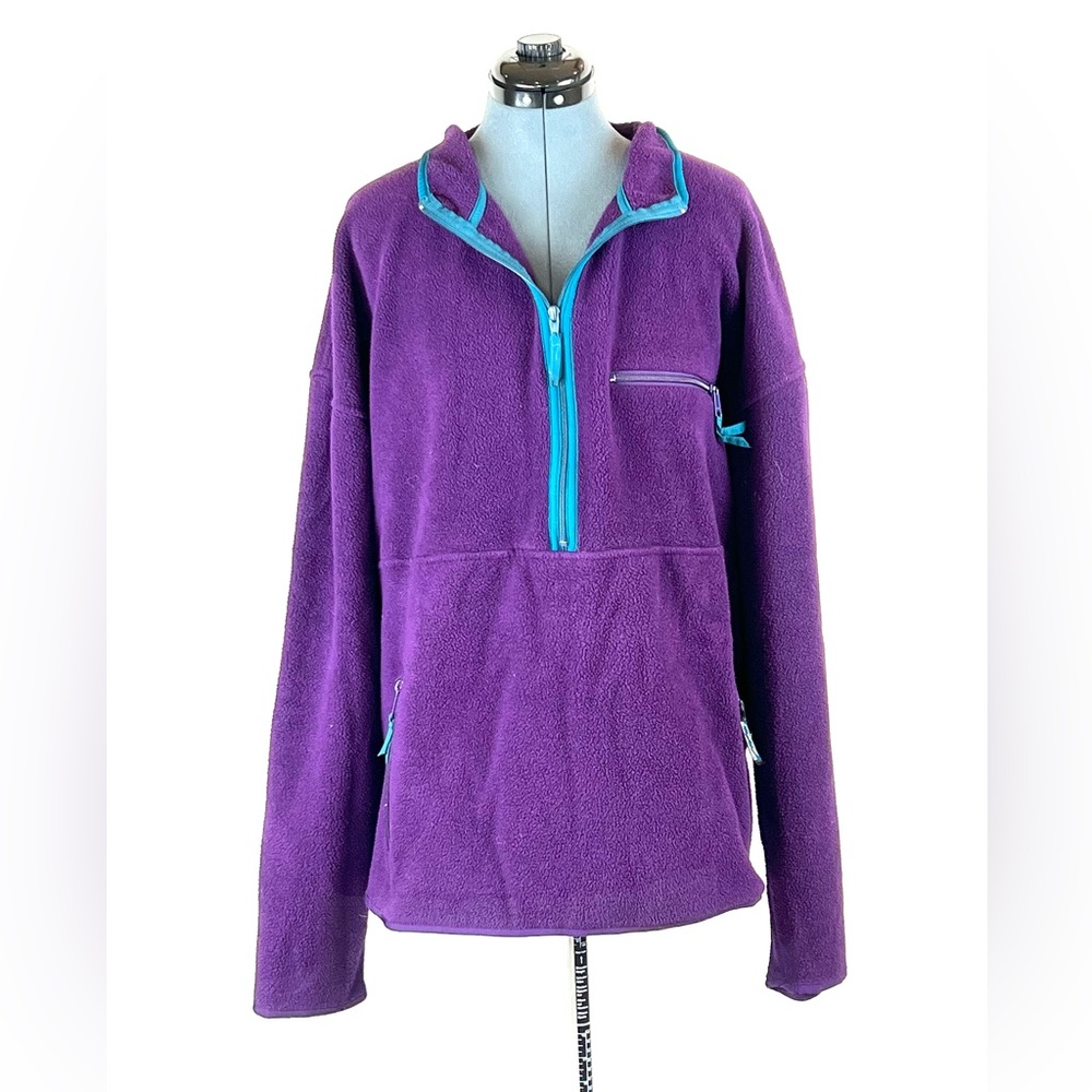 Eddie Bauer Men’s Tall fleece purple/teal pullover jacket XXL 923